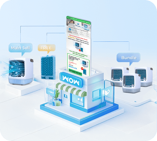 Ecommerce funnel optimization illustration focusing on hero product isolation and mobile-first conversion